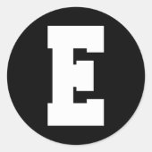 文字E大文字 ラウンドシール (正面)