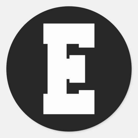 文字E大文字 ラウンドシール (正面)