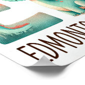 文字E、恐竜アルファベット水彩画ポスター ポスター (角)