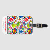 文字😍🤩Eclecticテニス🎾パターン ラゲッジタグ (正面横)