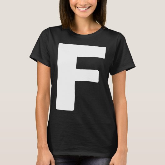 文字Fの大はっきりした白 Tシャツ (正面)