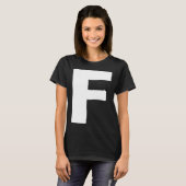 文字Fの大はっきりした白 Tシャツ (正面フル)