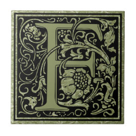 文字Fの最初の文字モノグラム タイル