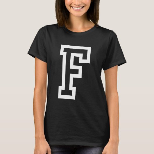 文字Fはっきりしたのアウトライン(白) 1 Tシャツ (正面)