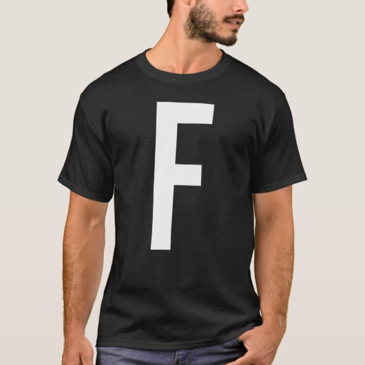 文字Fアルファベットモノグラムイニシャル Tシャツ (正面)