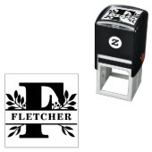 文字Fクラシック葉ファミリ名モノグラム セルフインキングスタンプ (インサイチュ)