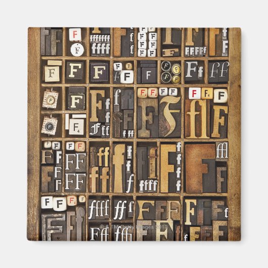 文字F マグネット (正面)