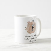 文字F、水彩聖書引用文マグ コーヒーマグカップ (正面右)