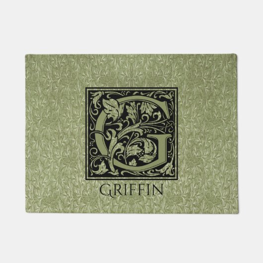 文字Gの先頭文字モノグラパーソナライズされたム ドアマット (正面)