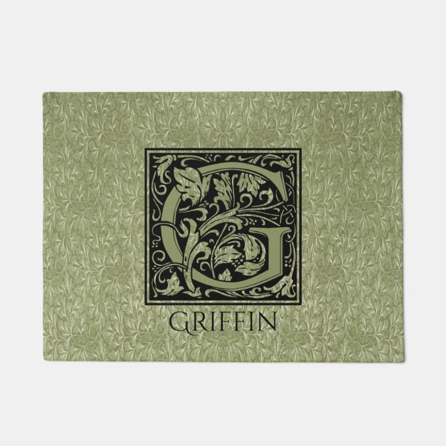 文字Gの先頭文字モノグラパーソナライズされたム ドアマット (正面)