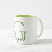 文字Gモノグラムエレガント・ラベンダーのパーソナライズ ツートーンマグカップ (正面右)