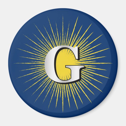 文字G – マソニック記号 マグネット (正面)