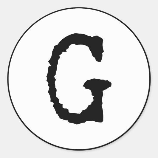 文字G ラウンドシール (正面)