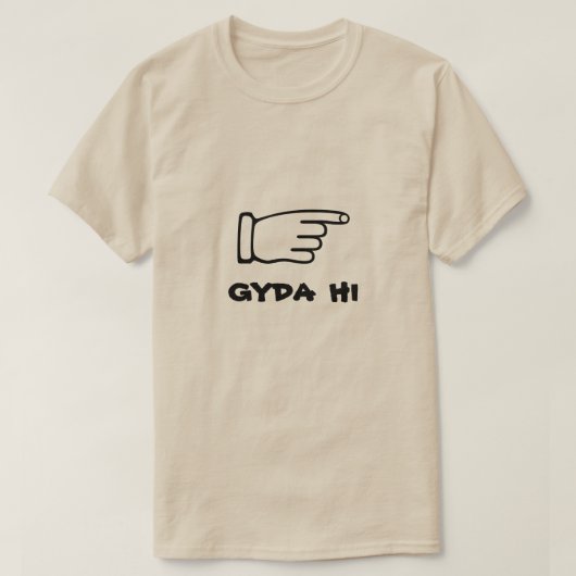 文字gyda hiで指 tシャツ (デザイン正面)