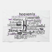 文字Hで始まる形容詞の単語クラウド キッチンタオル (横)