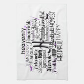 文字Hで始まる形容詞の単語クラウド キッチンタオル (縦)