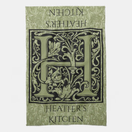 文字Hの先頭文字モノグラパーソナライズされたム キッチンタオル