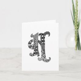 文字Hモノグラム（白黒） ノートカード