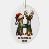 文字H素朴とフェスティバルマウンテンシーン セラミックオーナメント (右)