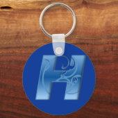 文字H キーホルダー (正面)