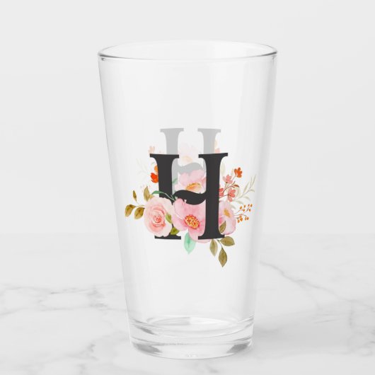 文字H タンブラーグラス (正面)