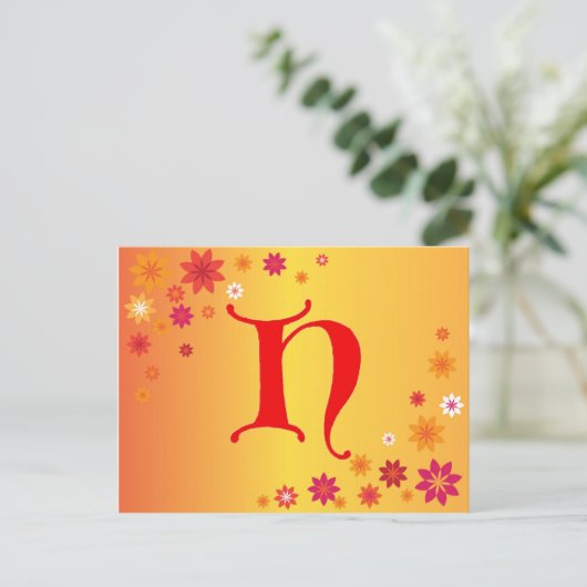 文字H ポストカード (スタンド正面)