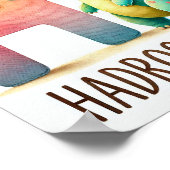 文字H、恐竜アルファベット水彩画ポスター ポスター (角)