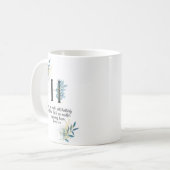 文字H、水彩聖書引用文マグ コーヒーマグカップ (正面左)