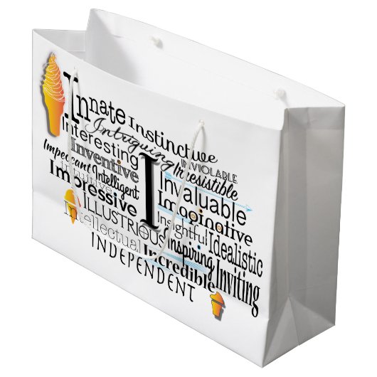 文字Iで始まる形容詞群 ラージペーパーバッグ (正面アングル)