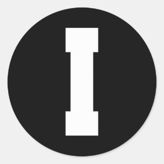 文字I大文字アルファベット ラウンドシール