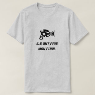 文字Ilsの銃はモンフシルを突き刺さない Tシャツ