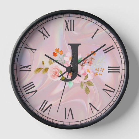文字J 壁時計 (正面)