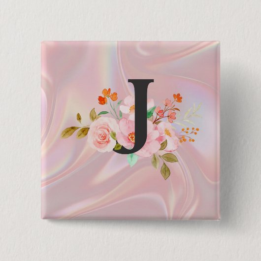 文字J 缶バッジ (正面)
