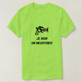文字Je suis un murtrierの銃 Tシャツ