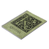 文字Kの先頭文字モノグラム ノートブック (左側)