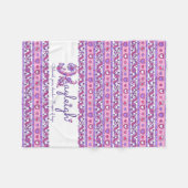 文字Kの名前Kayleighピンクアートブランケットの意味 フリースブランケット (正面(横))