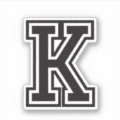 文字Kスポーティ大学のフォントアルファベット シール (正面)