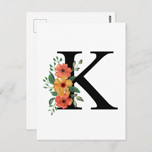 文字k ポストカード (正面/裏面)