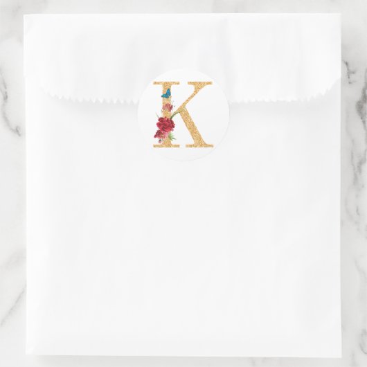 文字k ラウンドシール (バッグ)