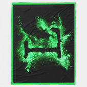 文字Lグリーン大文字アルファベット フリースブランケット (正面)