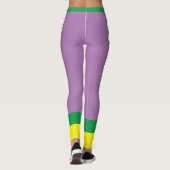 文字l色カラフルブロックl紫色イエローを追加 レギンス (裏面)