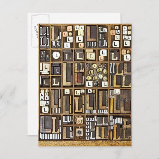 文字L ポストカード (正面/裏面)