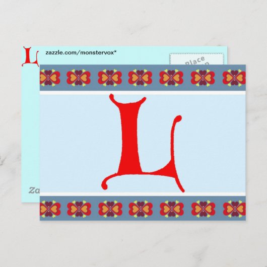 文字L ポストカード (正面/裏面)