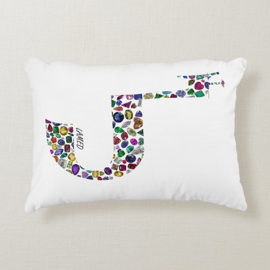 文字'LAMED' アクセントクッション (正面)