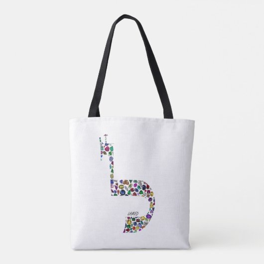 文字'LAMED' トートバッグ (裏面)