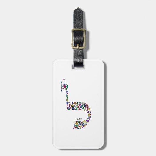 文字'LAMED' ラゲッジタグ (正面縦)