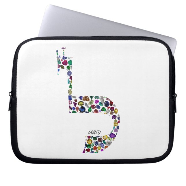 文字'LAMED' ラップトップスリーブ (正面)