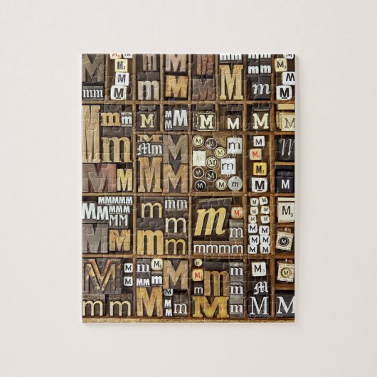 文字M ジグソーパズル (縦)