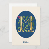 文字M モノグラム フルール・ド・リス 招待状 (正面/裏面)