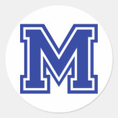 文字M ラウンドシール (正面)